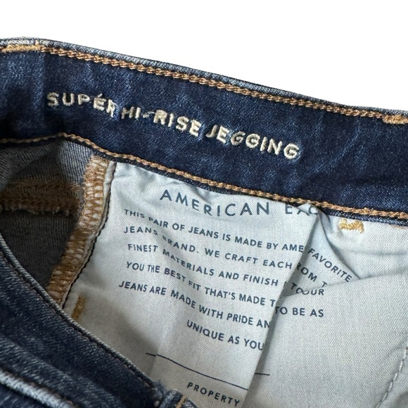 American Eagle Next Level Stretch Super Hi Rise Jegging Jeans Distressed Womens - Picture 4 of 10